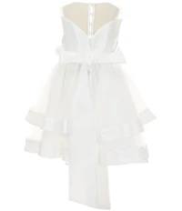 Chantilly Place Little Girls Sleeveless Sweetheart Illusion Neckline 3D Flower Bodice Tiered Flowy Dress