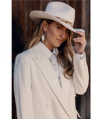 Charlie 1 Horse White Lightning Wool Western Beaded Hat