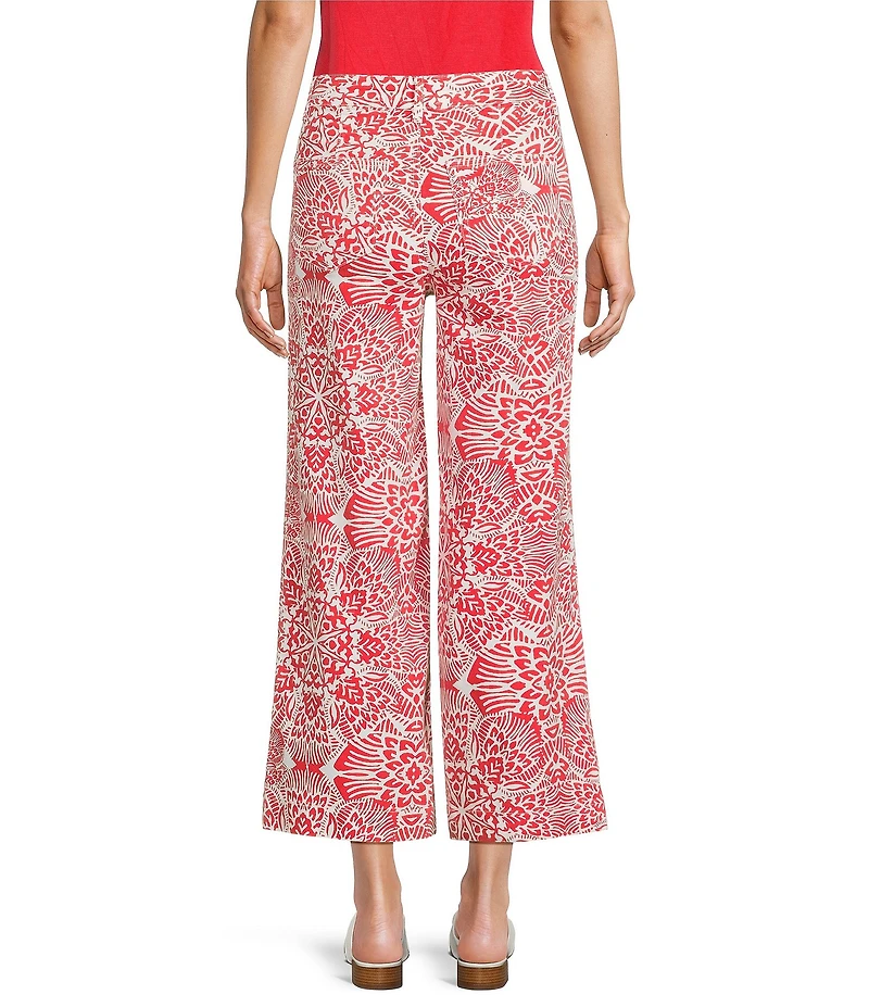 Charlie B. Abstract Print Cropped Flare Leg Pants
