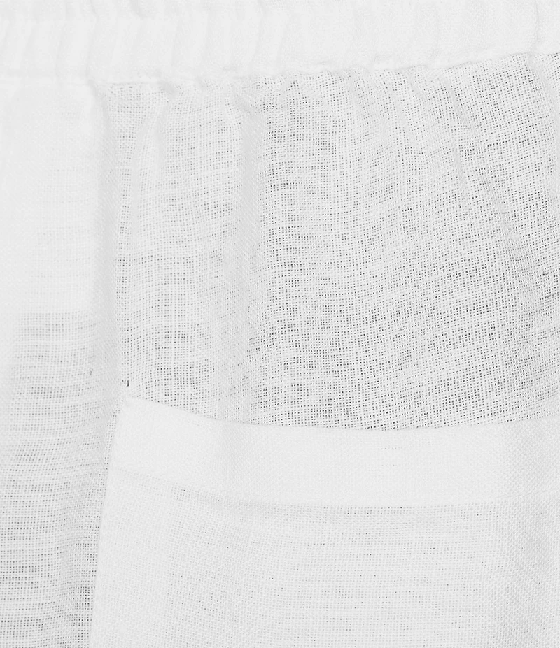 Charlie B. Coordinating Linen Eyelet Embroidered Mid Rise Drawstring Pull-On Pants