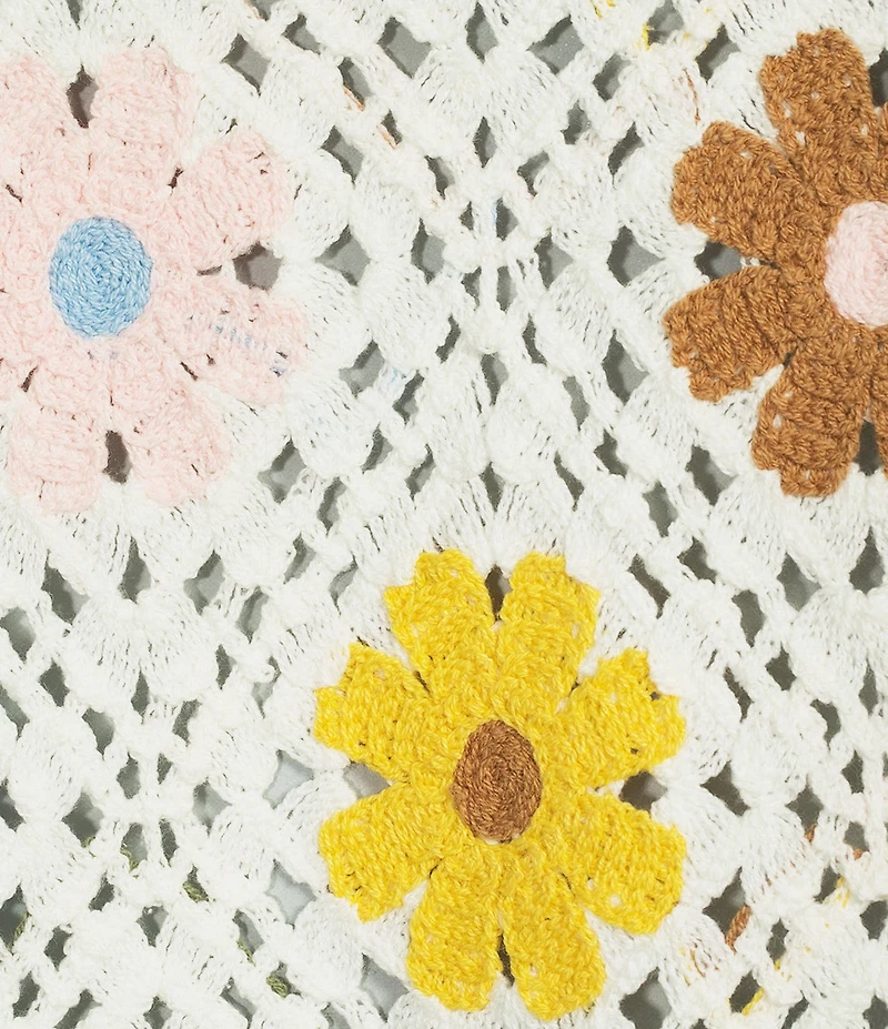 Charlie B. Crochet Floral Round Neck Sleeveless Top