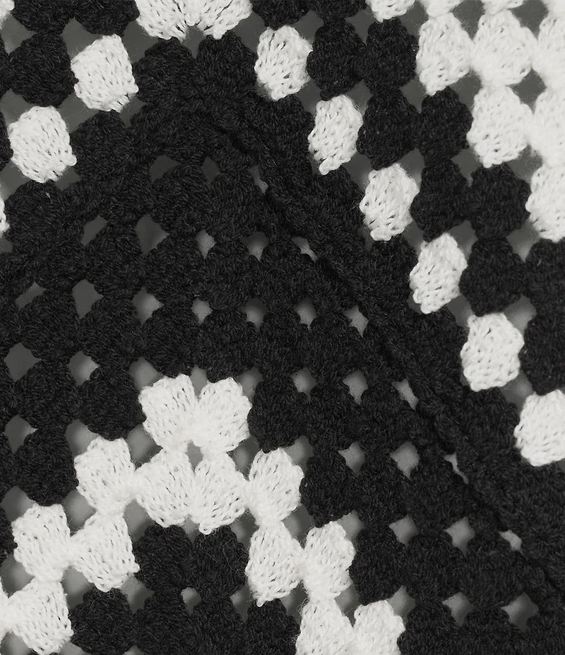 Charlie B. Crochet Knit Chevron Crew Neck Sleeveless Top