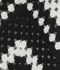 Charlie B. Crochet Knit Chevron Crew Neck Sleeveless Top
