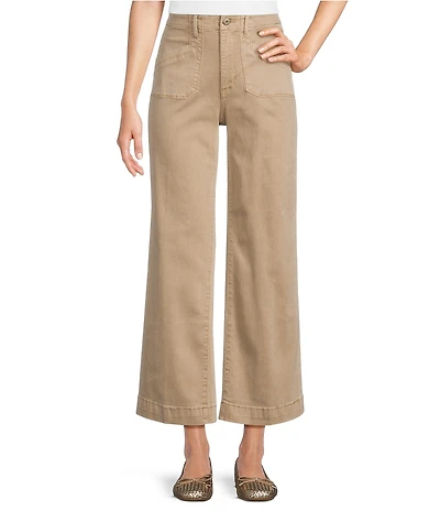 Charlie B. Flat Front Wide Leg Cropped Pants