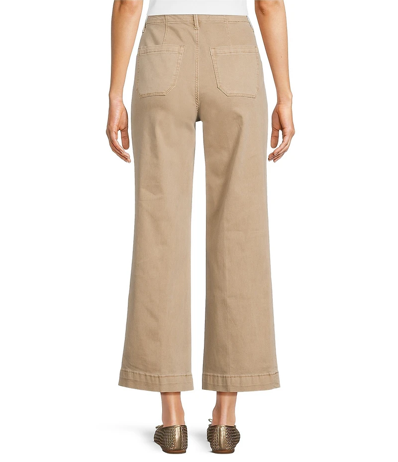 Charlie B. Flat Front Wide Leg Cropped Pants