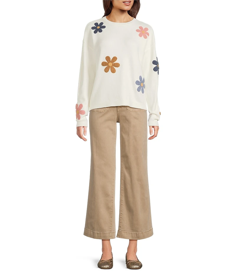 Charlie B. Flat Front Wide Leg Cropped Pants