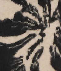 Charlie B. Jacquard Knit Floral Crew Neck Long Sleeve Sweater