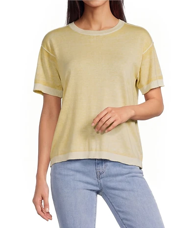Charlie B. Knit Crew Neck Short Sleeve Top
