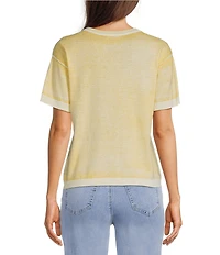 Charlie B. Knit Crew Neck Short Sleeve Top