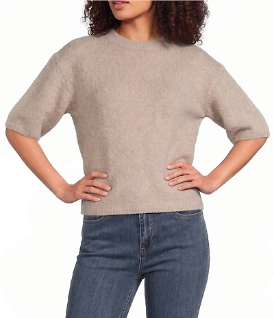 Charlie B. Knit Crew Neck Short Sleeve Top