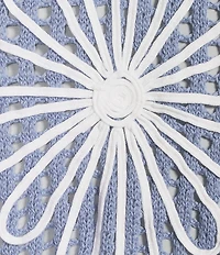 Charlie B. Knit V-Neck 3/4 Sleeve Flower Top