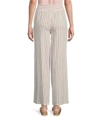 Charlie B. Linen-Blend Stripe Print Wide Leg Pants