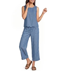 Charlie B. Mid Rise Wide Leg Crop Length Jogger Pants