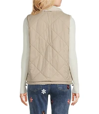 Charlie B. Quilted Faux Fur Reversible Vest