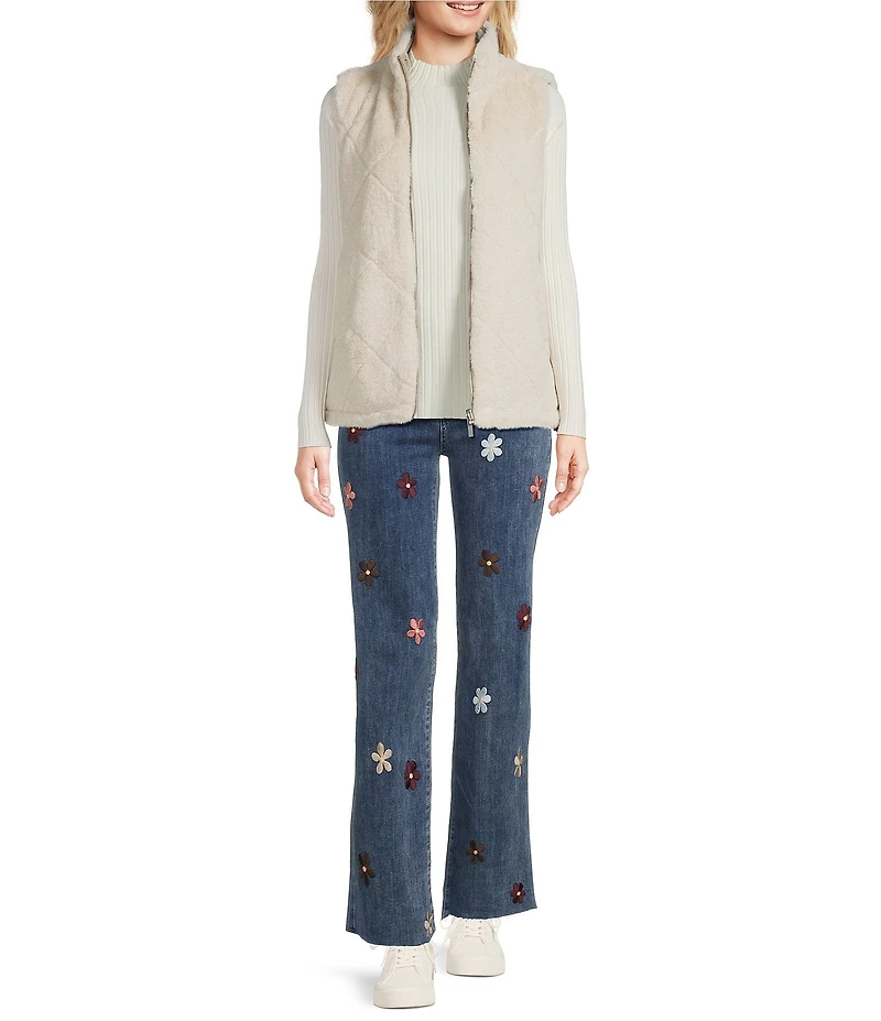 Charlie B. Quilted Faux Fur Reversible Vest