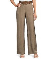 Charlie B. Satin Wide Leg Belted Pants