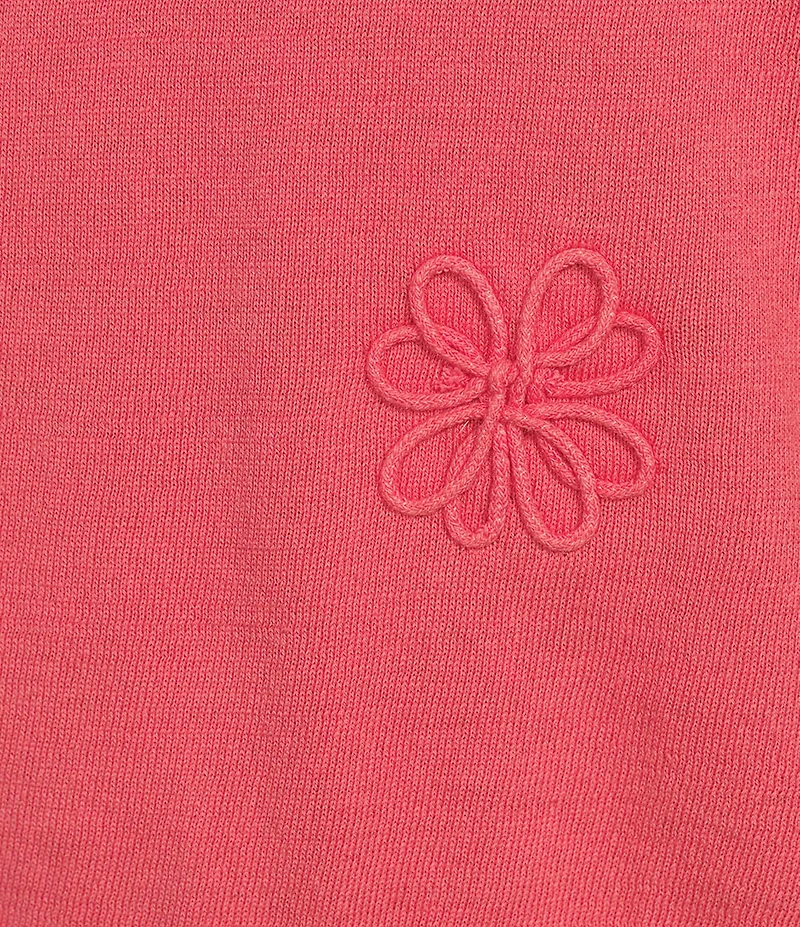 Charlie B. Soutache Embroidered Knit Crew Neck Short Sleeve Top