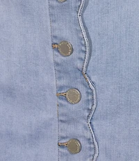 Charlie B. Stretch Denim Above Knee Length Pencil Skirt