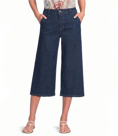 Charlie B. Stretch Denim Cropped Palazzo Jeans