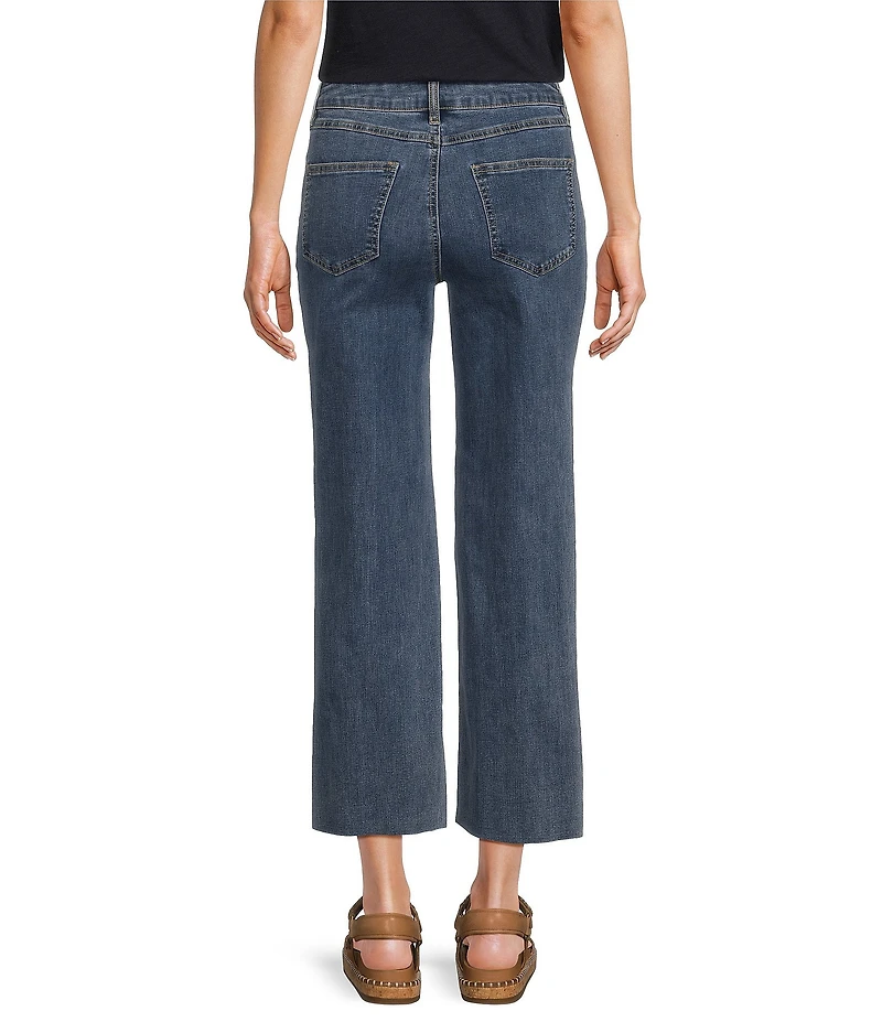 Charlie B. Stretch Denim Mid Rise Wide-Leg Jeans