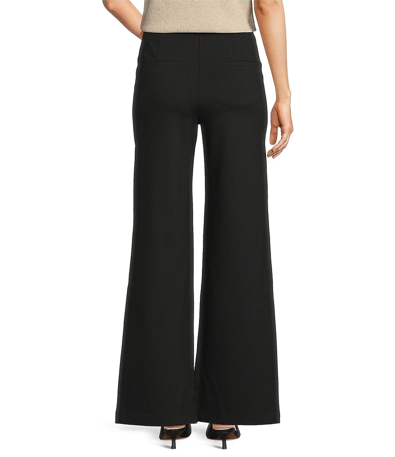 Charlie B. Stretch Ponte Wide Leg Pull On Pants