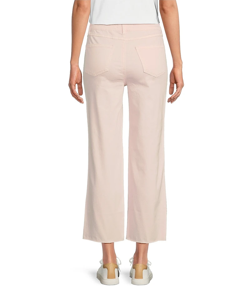 Charlie B. Stretch Twill Mid Rise Wide Leg Cropped Pants