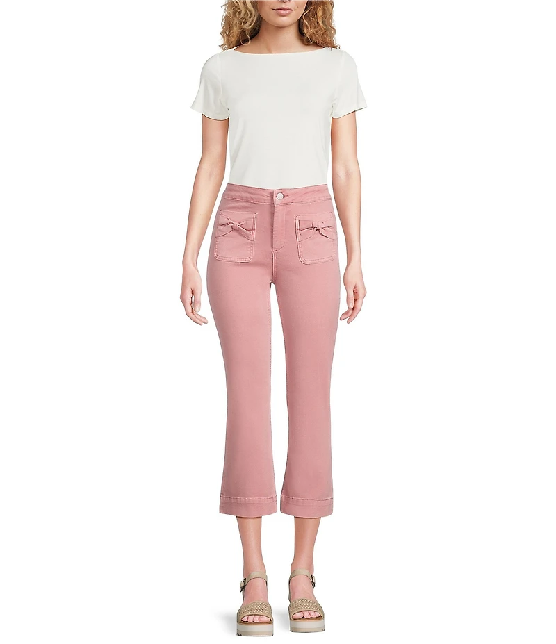 Charlie B. Twill Wide Leg Cropped Bow Pants