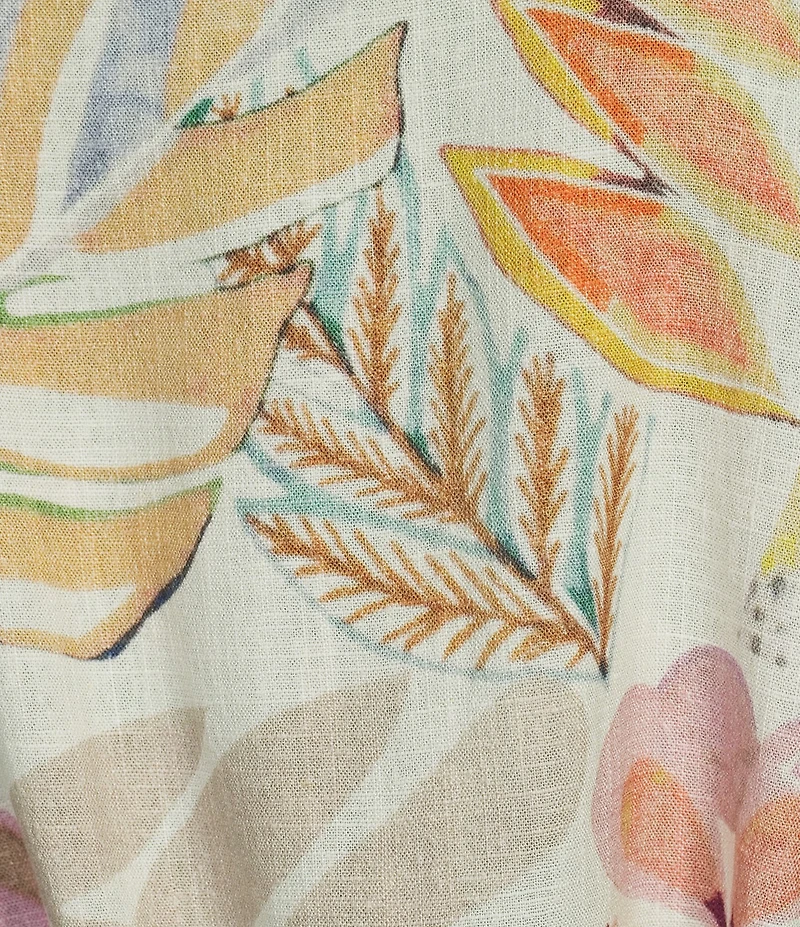 Charlie B. Woven Floral Print Round Neck Sleeveless Top