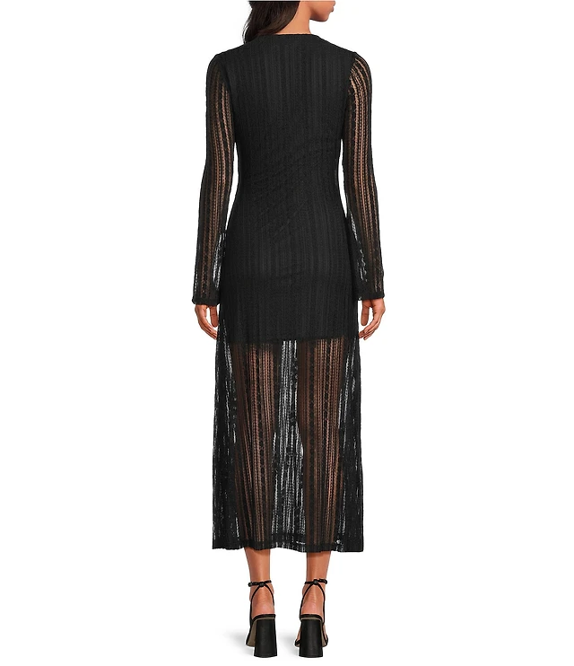 chinese dress ladies ADALYN MAXI DRESS, STARLIGHT NAVY BEST FRONDS FOREVER ENGINEERED KNIT –  Palm Place main image 0