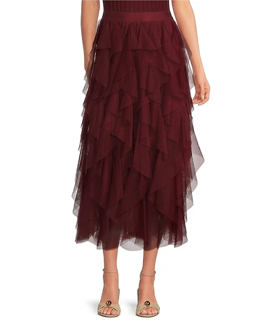 Chelsea & Violet Asta Tulle Midi Skirt