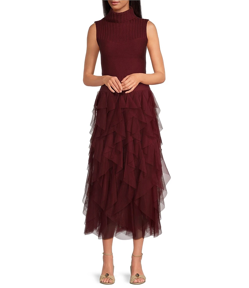 Chelsea & Violet Asta Tulle Midi Skirt