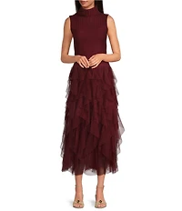 Chelsea & Violet Asta Tulle Midi Skirt