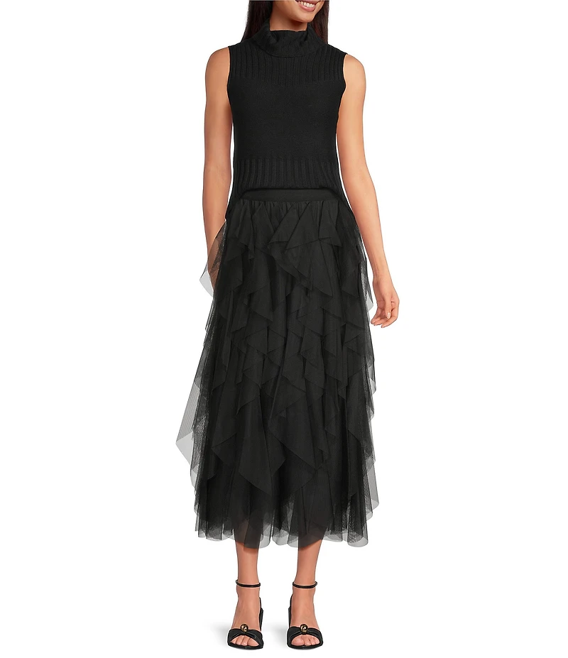 Chelsea & Violet Asta Tulle Midi Skirt
