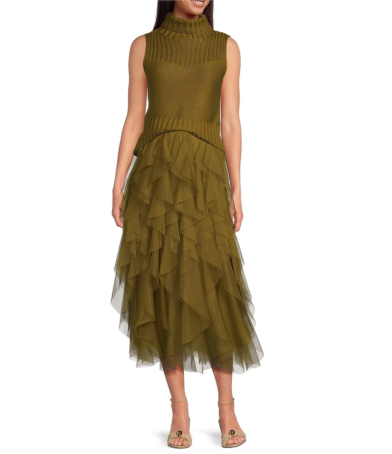 Chelsea & Violet Asta Tulle Midi Skirt