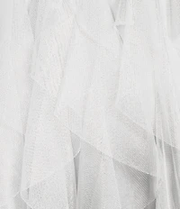 Chelsea & Violet Asta Metallic Tulle Midi Skirt