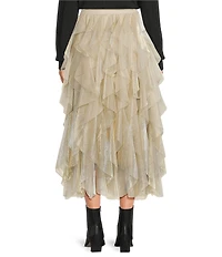 Chelsea & Violet Asta Metallic Tulle Midi Skirt