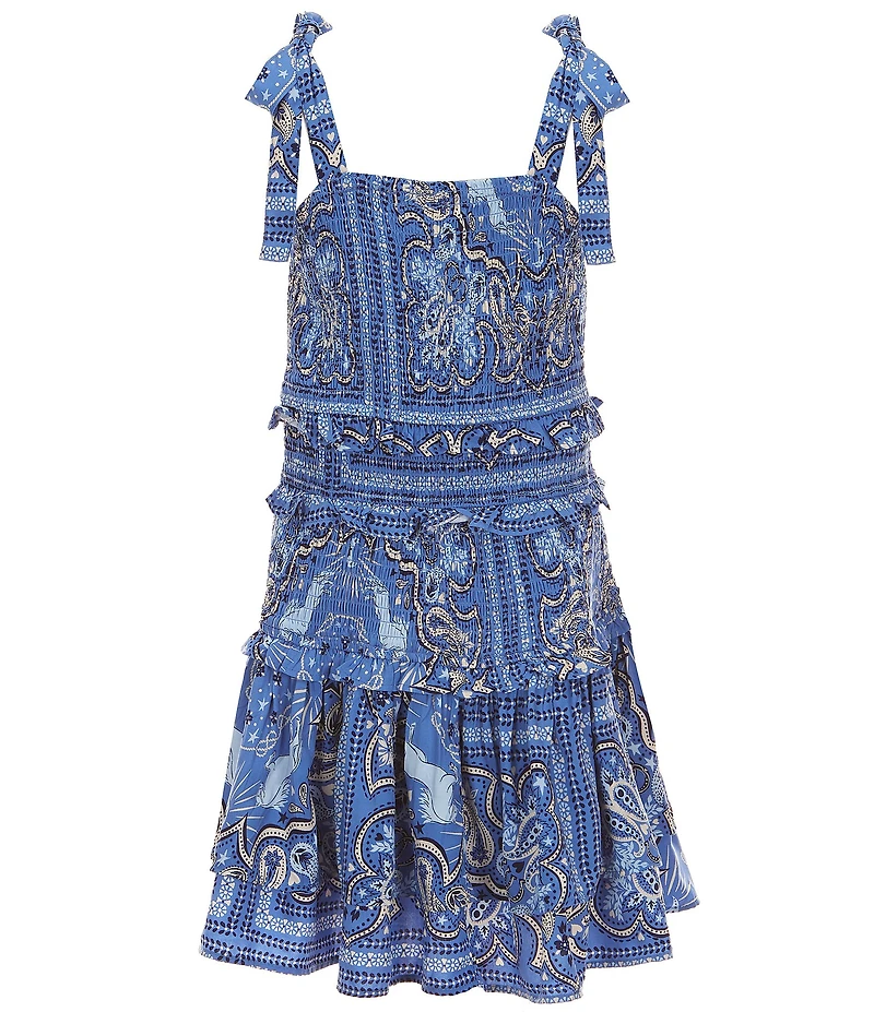 Chelsea & Violet Big Girls Bandana Print Sleeveless Drop Waist Dress