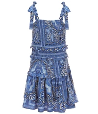Chelsea & Violet Big Girls Bandana Print Sleeveless Drop Waist Dress