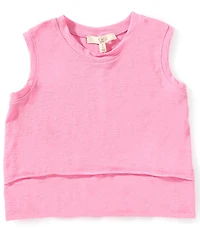 Chelsea & Violet Big Girls Crew Neck Sleeveless Terry Knit Top