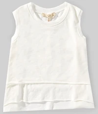 Chelsea & Violet Big Girls Crew Neck Sleeveless Terry Knit Top