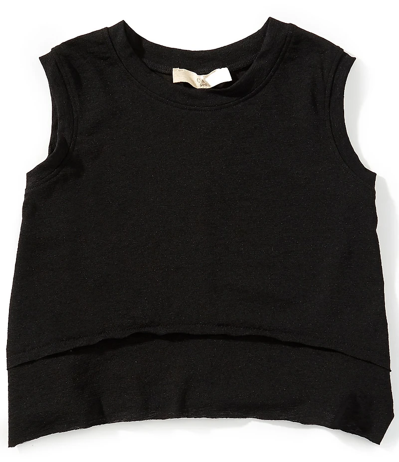 Chelsea & Violet Big Girls Crew Neck Sleeveless Terry Knit Top