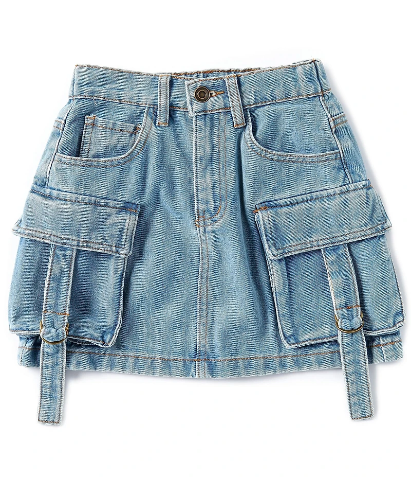 Chelsea & Violet Big Girls Denim Cargo Mini Skirt
