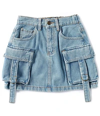 Chelsea & Violet Big Girls Denim Cargo Mini Skirt
