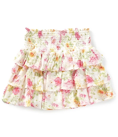 Chelsea & Violet Big Girls Floral Smocked Tiered Ruffle Skirt