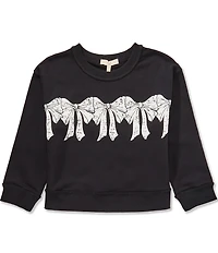 Chelsea & Violet Big Girls Long Sleeve Bow Graphic Sweater