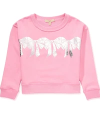 Chelsea & Violet Big Girls Long Sleeve Bow Graphic Sweater