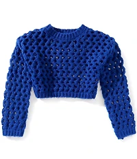 Chelsea & Violet Big Girls Long Sleeve Openwork Sweater