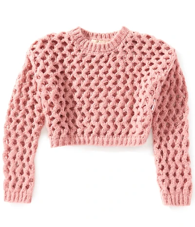 Chelsea & Violet Big Girls Long Sleeve Openwork Sweater