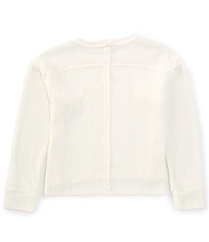 Chelsea & Violet Big Girls Long Sleeve Oversized Waffle Knit Pullover