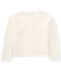 Chelsea & Violet Big Girls Long Sleeve Oversized Waffle Knit Pullover